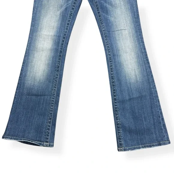 Miss Me Jeans Womens 27 Blue Bootcut Embroidered Stars Stripe Pockets Rhinestone - Picture 6 of 16